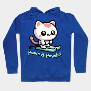 Paws And Powder! Cute Cat Skiing Hoodie